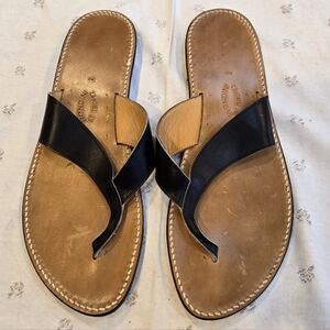 Rondini St. Tropez Black and Tan Women's Sandals/Flip-Flops Size A2 w/ dustbag